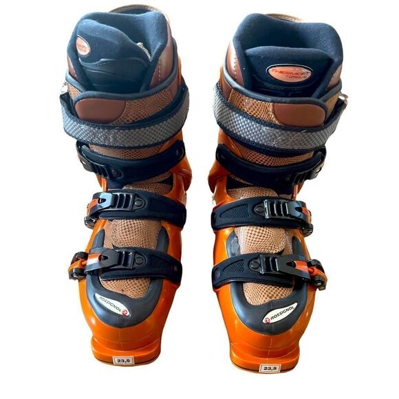 ROSSIGNOL Skiboots Orange/Leather Size 23.5 (6.5) NEW IN BOX - Picture 8 of 16